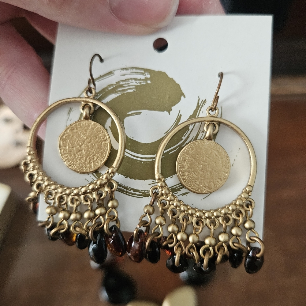 Statement Black, Gold & Tortoiseshell Necklace An… - image 5